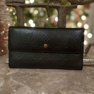 Louis Vuitton Monogram Matte Porte Tresor International tri-fold long wallet